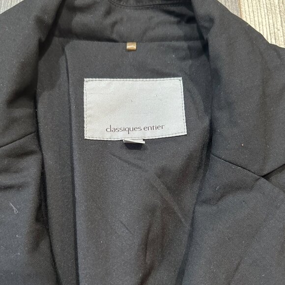 Classiques Entier Blazer Womens Black Size 4 Pleated Pockets 2 Botton Shoulder - Picture 3 of 10
